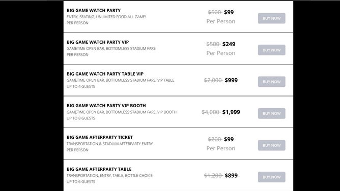 Crazy Horse strip club offers a variety of price options for the Super Bowl. (Credit: Crazy Horse)